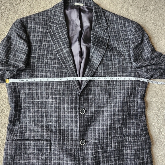 Linen Silk Wool Blend Grey Charcoal lightweight Blazer Suite Jacket Sports Coat - Picture 14 of 16